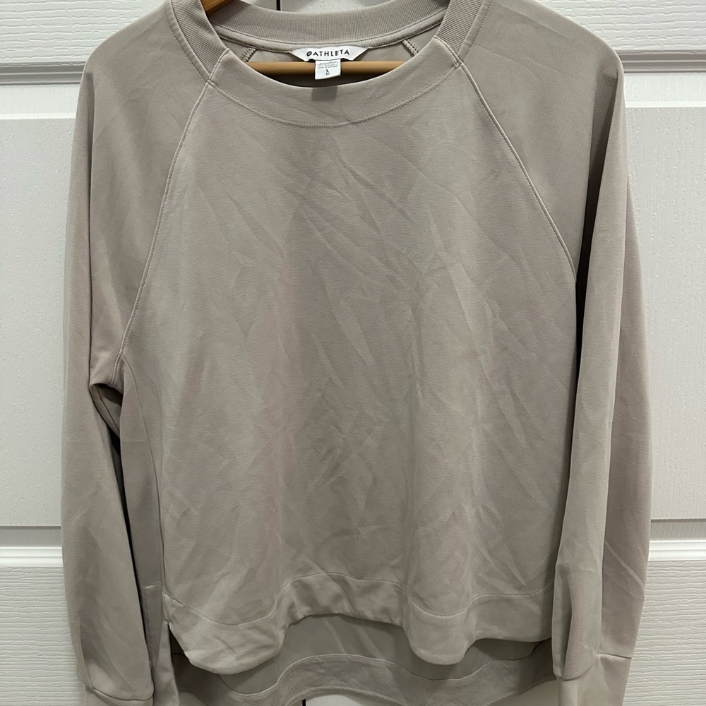 Athleta Crewneck Sweatshirt in Taupe